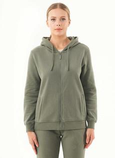 Soft Touch Zipped Hoodie Olive via Shop Like You Give a Damn