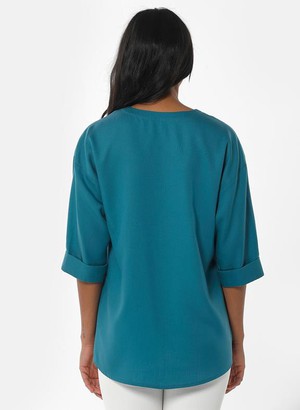 Blouse 3/4 Mouw Petrolgroen from Shop Like You Give a Damn