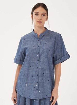 Blouse Denim Look Blauw from Shop Like You Give a Damn