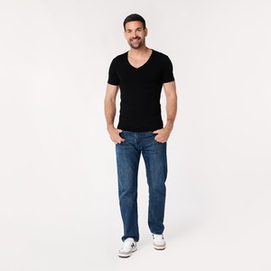 T-shirt Zwart Diepe V-Hals Heren | 2-pack | Slim Fit from SKOT