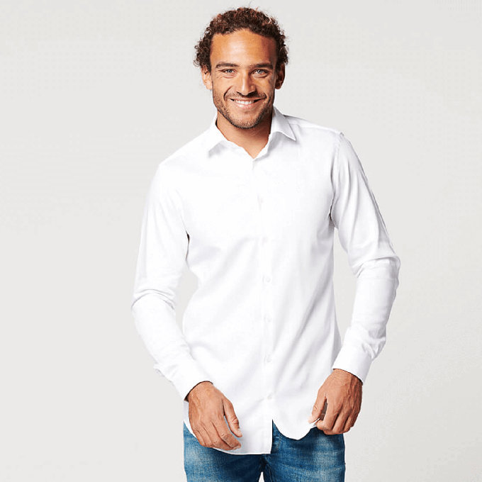 Overhemd - Slim Fit - Mouwlengte 7 - Circular White from SKOT
