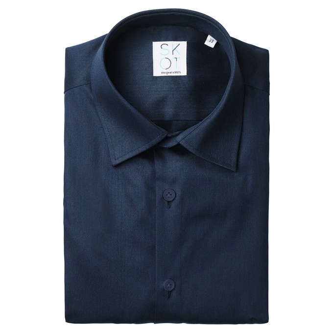 Overhemd - Slim Fit - Navy Satin from SKOT