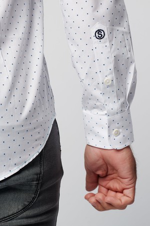 Overhemd - Slim Fit - Spotted White (laatste voorraad) from SKOT