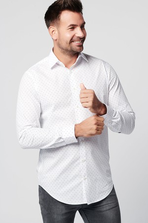 Overhemd - Slim Fit - Spotted White (laatste voorraad) from SKOT