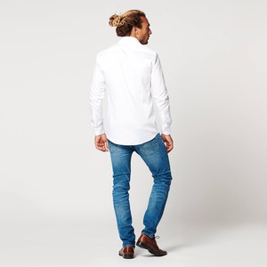 Overhemd - Slim Fit - Mouwlengte 7 - Circular White from SKOT