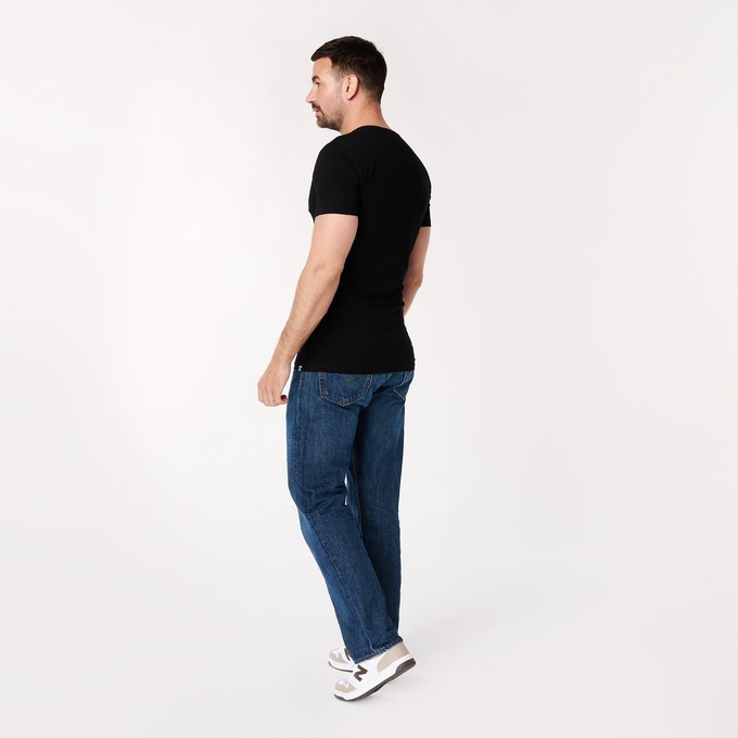 T-shirt Zwart Diepe V-Hals Heren | 2-pack | Slim Fit from SKOT