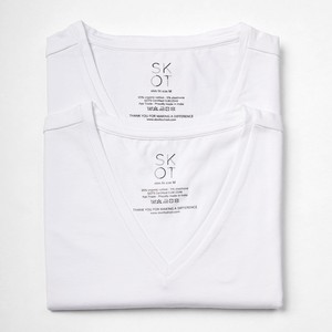 T-shirt - Normale V-hals 2-pack - Wit from SKOT