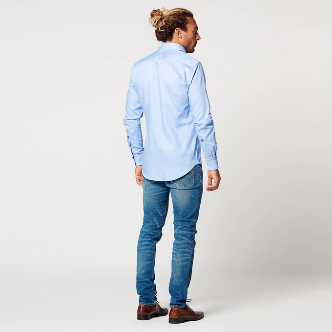 Overhemd - Slim Fit Mouwlengte 7 - Circular Blue from SKOT
