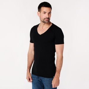 T-shirt Zwart Diepe V-Hals Heren | 2-pack | Slim Fit from SKOT