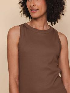 Dark Brown Tanktop Dames via SNURK
