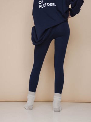 Slow Navy Sweater Dress en Legging set Dames from SNURK