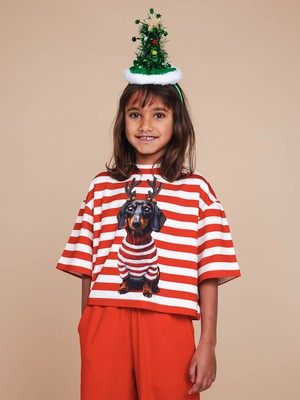 Pierre Xmas Cropped T-Shirt Kids from SNURK