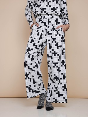 Crossword Long Sleeve T-shirt en Wijde broek set Dames from SNURK