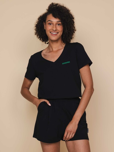 Black V-neck T-shirt Dames from SNURK