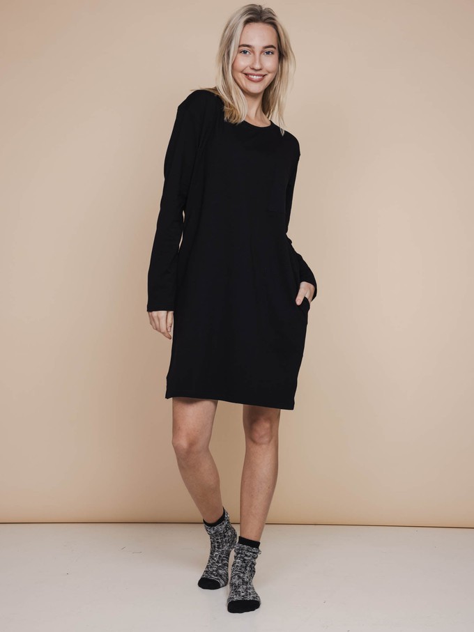 Slow Black Long Sleeve Dress Dames from SNURK