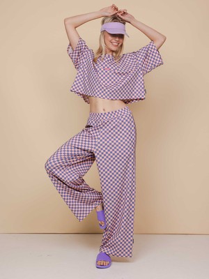 Check Wijde broek Dames from SNURK