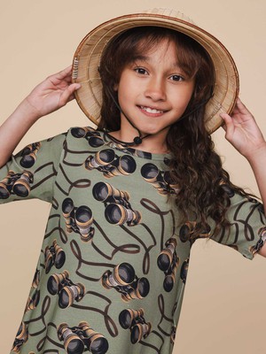 Binoculars T-shirt Dress Kids from SNURK