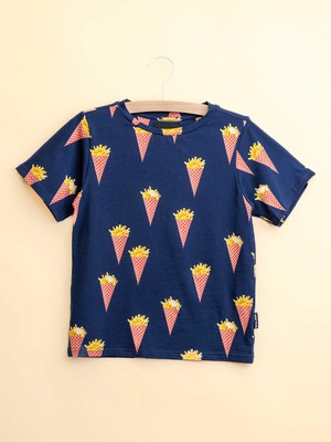 Fries Navy T-shirt Kids from SNURK
