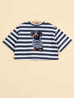 Pierre Cropped T-shirt Dames from SNURK