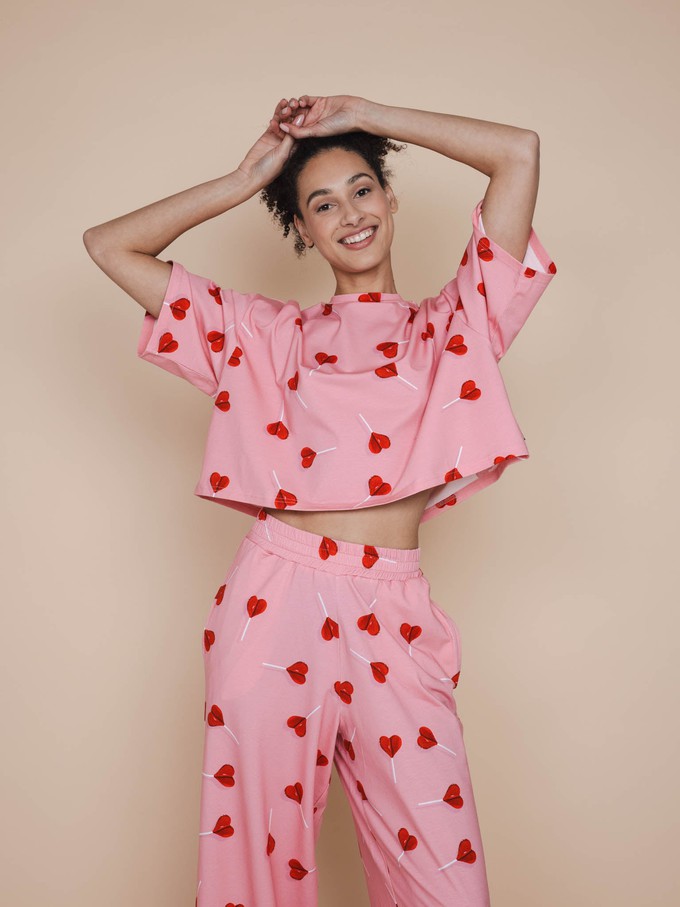 Lollipop Love Cropped T-Shirt en Wijde broek set Dames from SNURK