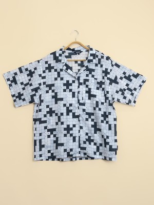 Crossword Button Up Blouse Dames from SNURK