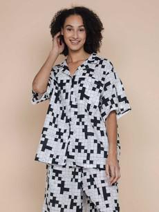 Crossword Button Up Blouse Dames via SNURK
