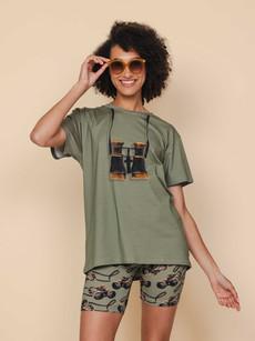 Binoculars T-shirt en Bikershorts set Dames via SNURK
