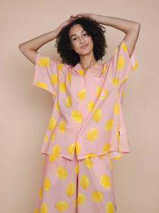 Lemon Button Up Blouse Dames via SNURK