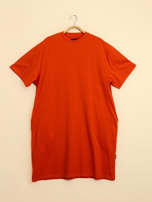 Slow Red Relaxed Tee Dress Dames from SNURK