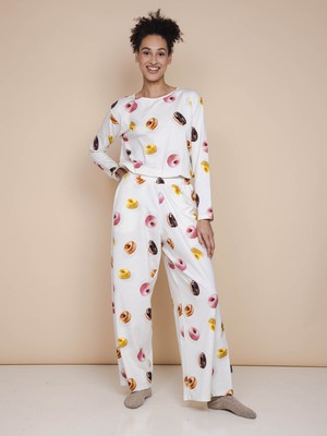 Donuts Long Sleeve T-shirt en Wijde broek set Dames from SNURK