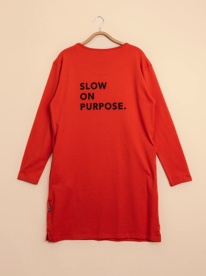 Slow Red Long Sleeve Dress Dames from SNURK