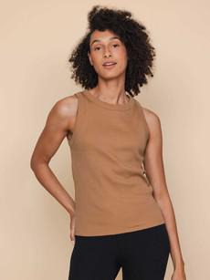 Caramel Brown Tanktop Dames via SNURK