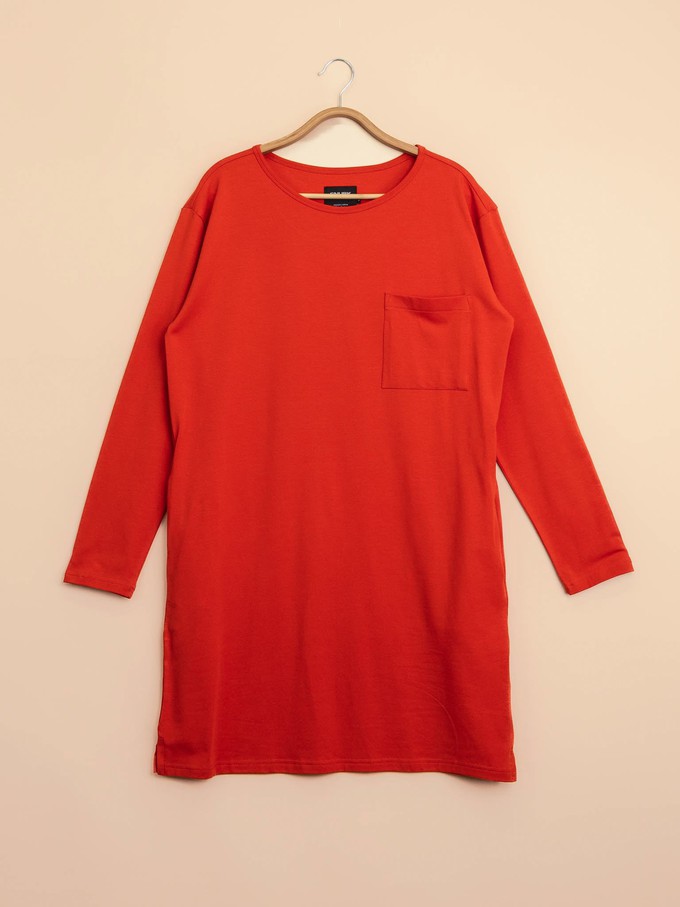 Slow Red Long Sleeve Dress Dames from SNURK