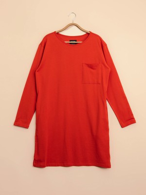 Slow Red Long Sleeve Dress Dames from SNURK