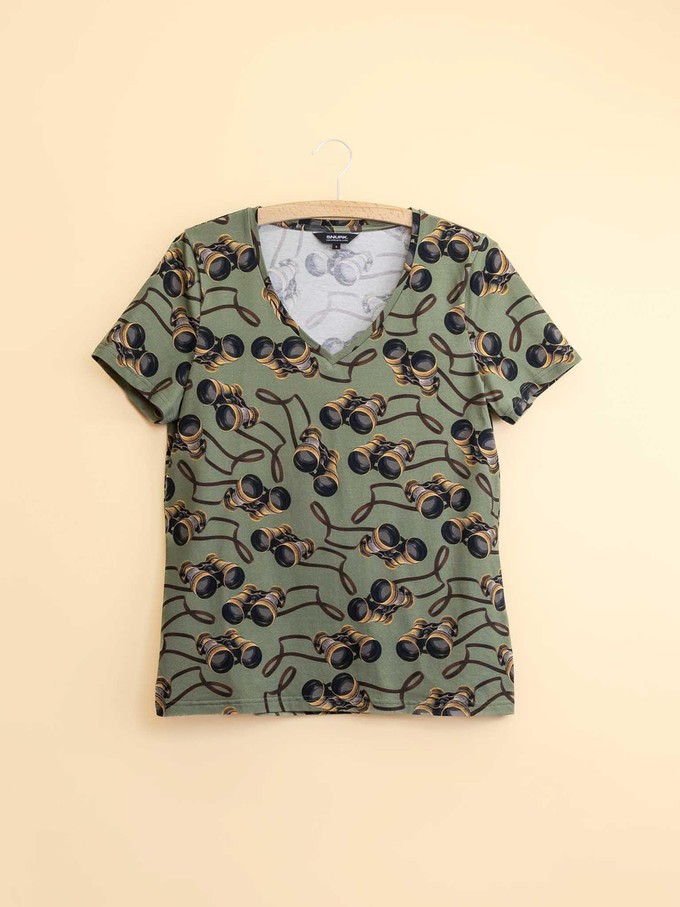Binoculars V-neck T-shirt Dames from SNURK