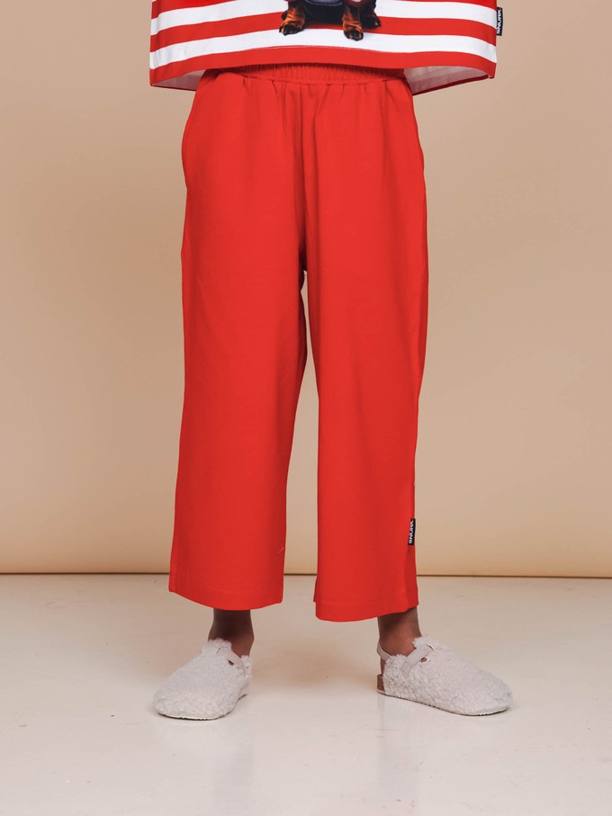 Coral Red Wijde broek Kids from SNURK