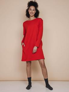 Slow Red Long Sleeve Dress Dames via SNURK
