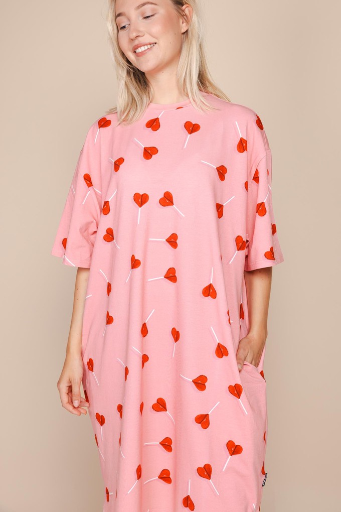 Lollipop Love Relaxed Tee Dress Dames from SNURK