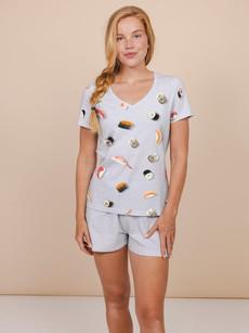 Sushi Sunday V-neck T-shirt Dames via SNURK