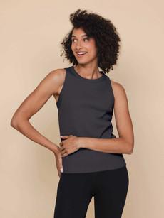 Charcoal Black Tanktop Dames via SNURK