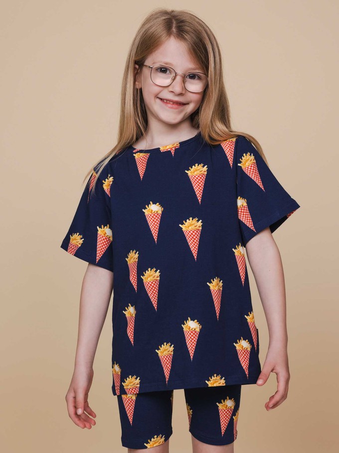 Fries Navy T-shirt Kids from SNURK