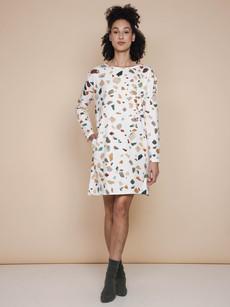 Terrazzo Long Sleeve Dress Dames via SNURK