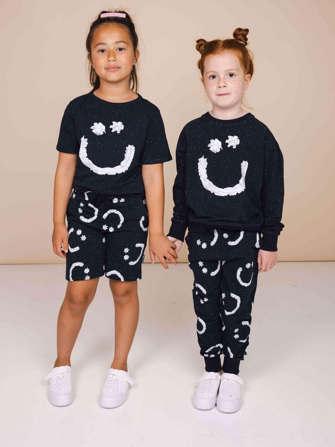 Smiles Black T-shirt en Korte broek set Kinderen from SNURK
