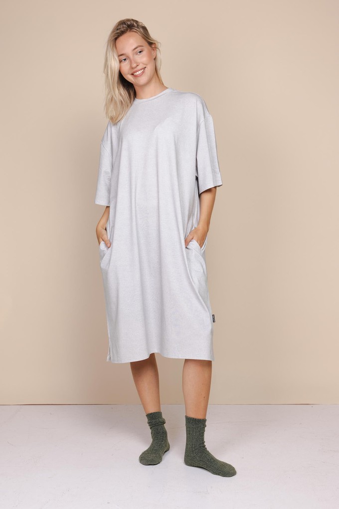 Slow Grey Relaxed Tee Dress Dames from SNURK