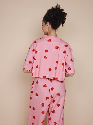 Lollipop Love Cropped T-Shirt en Wijde broek set Dames from SNURK