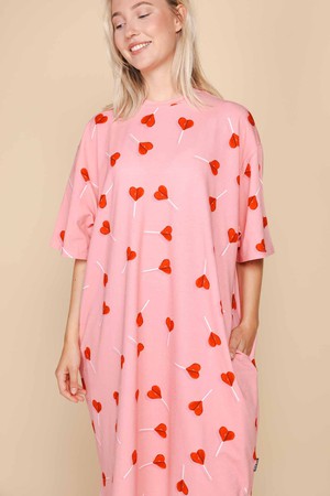 Lollipop Love Relaxed Tee Dress Dames from SNURK