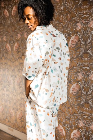 Terrazzo Button Up Blouse Dames from SNURK