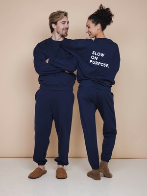Slow Navy Sweater en Broek set Unisex from SNURK