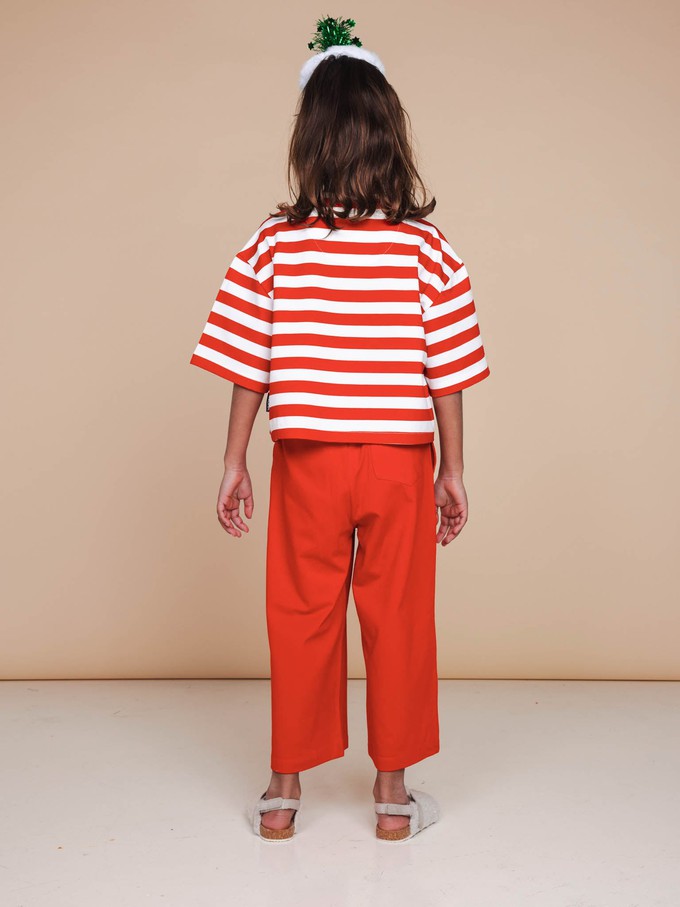 Pierre Xmas Cropped T-shirt en Wijde broek set Kids from SNURK Pierre Xmas Cropped T-shirt en Wijde broek set Kids from SNURK