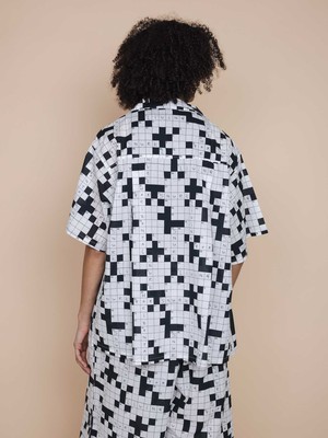 Crossword Button Up Blouse Dames from SNURK